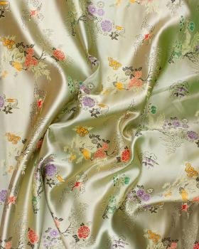 Satin jacquard nature asiatique Doré - Tissushop